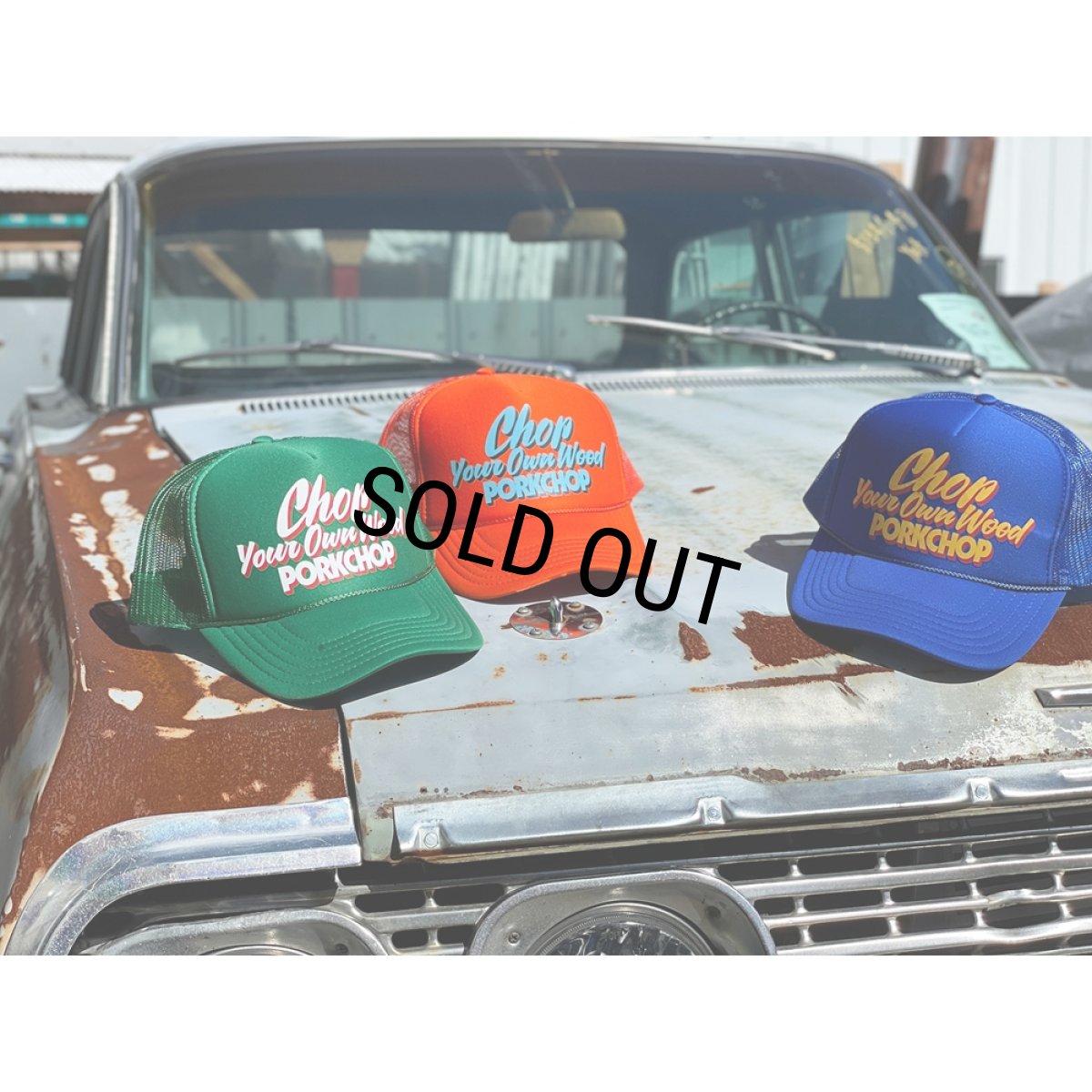 画像6: PORKCHOP/CHOP YOUR OWN WOOD CAP（KELLY GREEN）［メッシュキャップ-23秋冬］ (6)