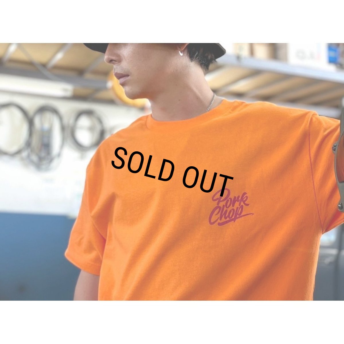 画像5: PORKCHOP/STENCIL CS TEE（ORANGE）［プリントT-23秋冬］ (5)