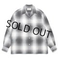 WACKO MARIA/OMBRE CHECK OPEN COLLAR SHIRT（WHITE）［オンブレチェックオープンカラーシャツ-23秋冬］