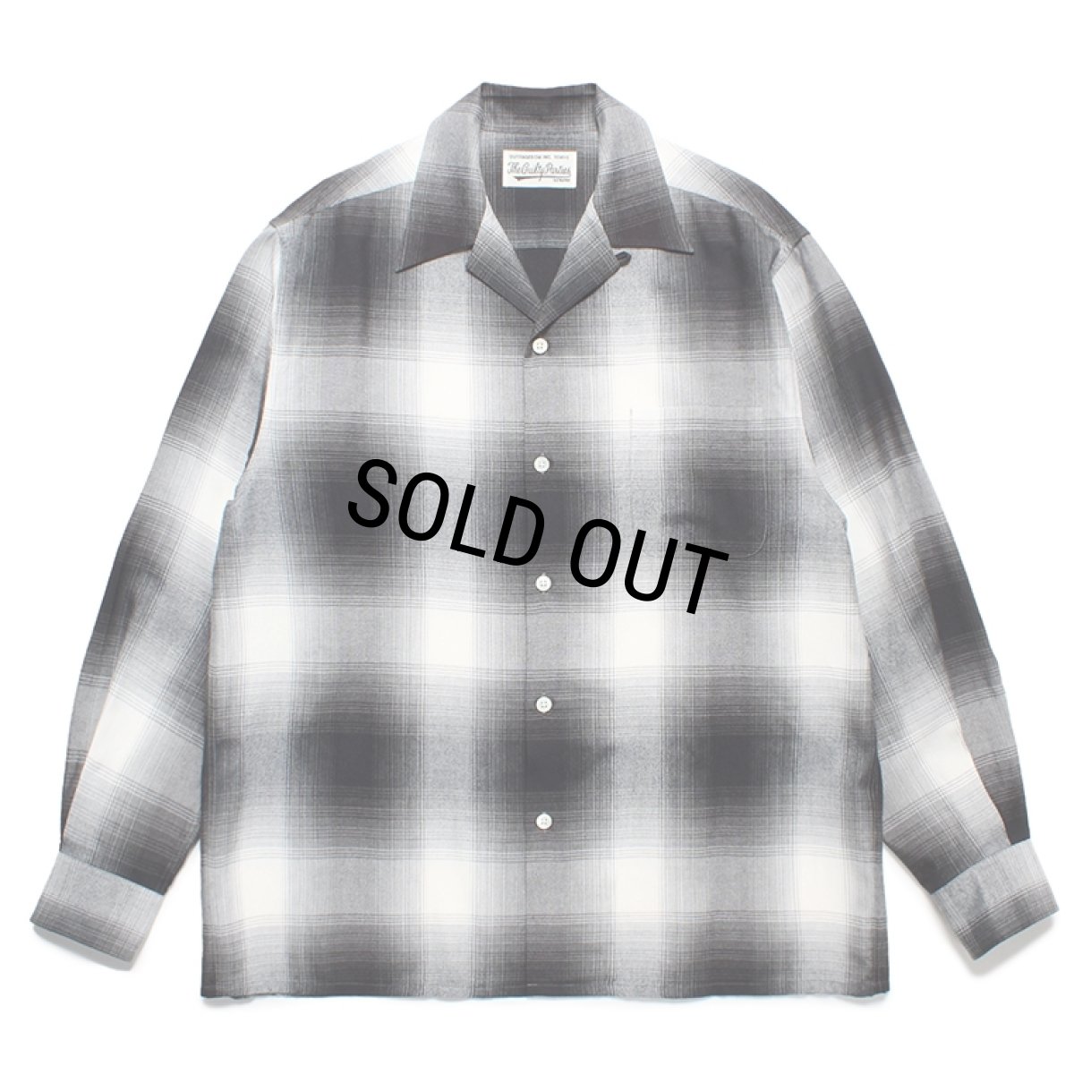 画像1: WACKO MARIA/OMBRE CHECK OPEN COLLAR SHIRT（WHITE）［オンブレチェックオープンカラーシャツ-23秋冬］ (1)