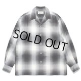 WACKO MARIA/OMBRE CHECK OPEN COLLAR SHIRT（WHITE）［オンブレチェックオープンカラーシャツ-23秋冬］