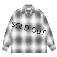 WACKO MARIA/OMBRE CHECK OPEN COLLAR SHIRT（WHITE）［オンブレチェックオープンカラーシャツ-23秋冬］