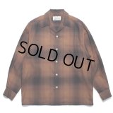 WACKO MARIA/OMBRE CHECK OPEN COLLAR SHIRT（BROWN）［オンブレチェックオープンカラーシャツ-23秋冬］