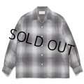 WACKO MARIA/OMBRE CHECK OPEN COLLAR SHIRT（GRAY）［オンブレチェックオープンカラーシャツ-23秋冬］