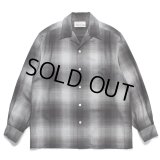 WACKO MARIA/OMBRE CHECK OPEN COLLAR SHIRT（GRAY）［オンブレチェックオープンカラーシャツ-23秋冬］