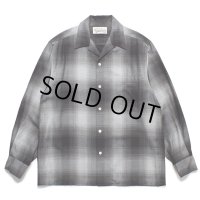 WACKO MARIA/OMBRE CHECK OPEN COLLAR SHIRT（GRAY）［オンブレチェックオープンカラーシャツ-23秋冬］