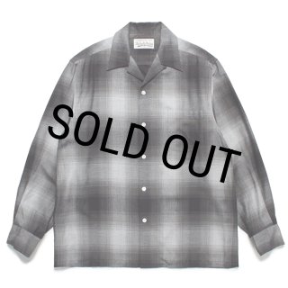WACKO MARIA/OMBRE CHECK OPEN COLLAR SHIRT（GRAY）［オンブレ