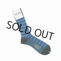 WACKO MARIA/DIAMOND JACQUARD SOCKS（BLUE）［ダイヤモンドジャガードソックス-23秋冬］