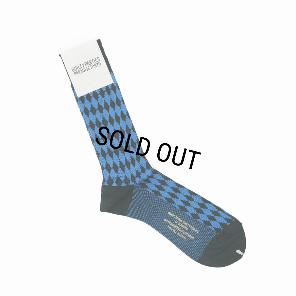 画像1: WACKO MARIA/DIAMOND JACQUARD SOCKS（BLUE）［ダイヤモンドジャガードソックス-23秋冬］ (1)