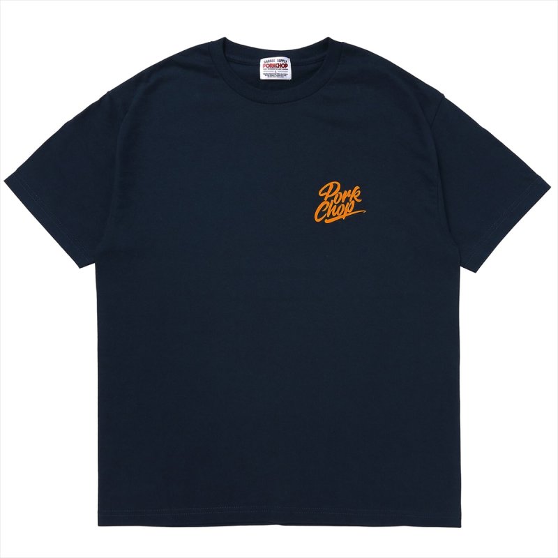 画像1: PORKCHOP/STENCIL CS TEE（NAVY）［プリントT-23秋冬］