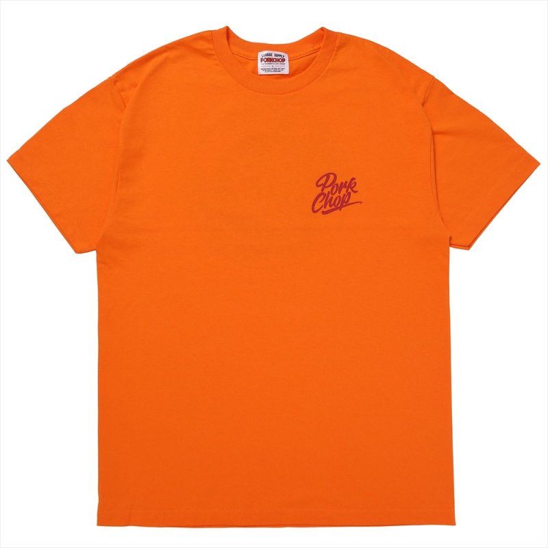 画像1: PORKCHOP/STENCIL CS TEE（ORANGE）［プリントT-23秋冬］