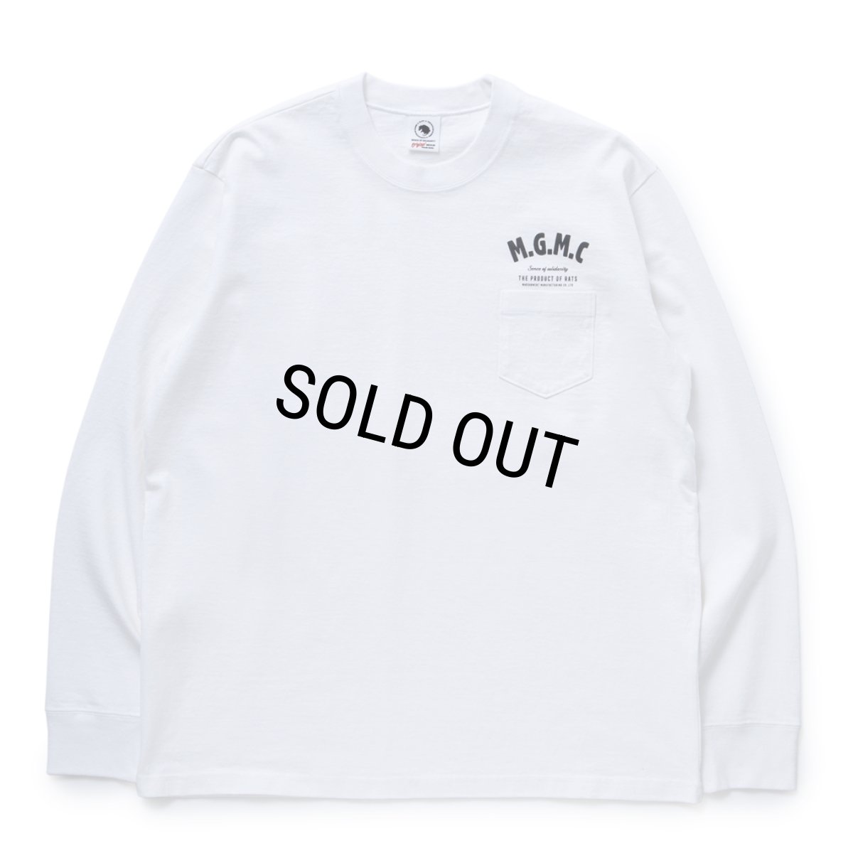 画像1: 【50%OFF】RATS/MGMC POCKET LS TEE（WHITE）［プリント長袖ポケT-23秋冬］ (1)