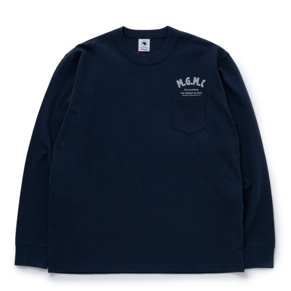 画像1: 【30%OFF】RATS/MGMC POCKET LS TEE（NAVY）［プリント長袖ポケT-23秋冬］