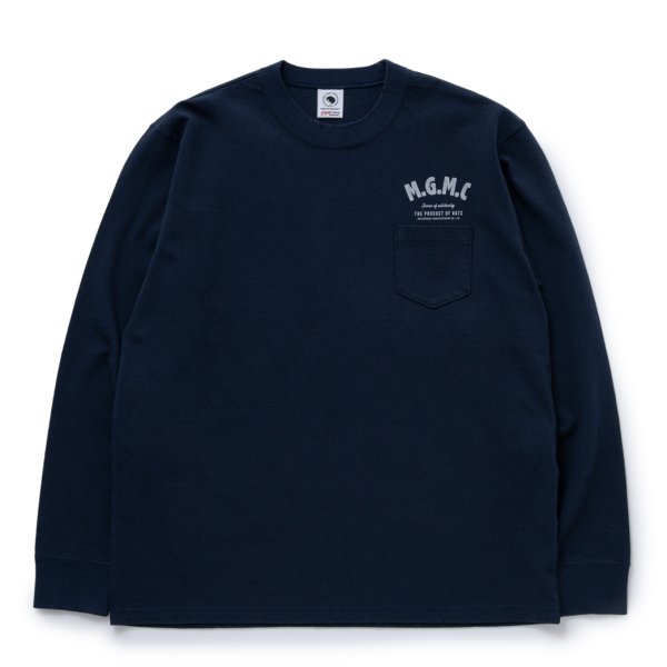 画像1: RATS/MGMC POCKET LS TEE（NAVY）［プリント長袖ポケT-23秋冬］