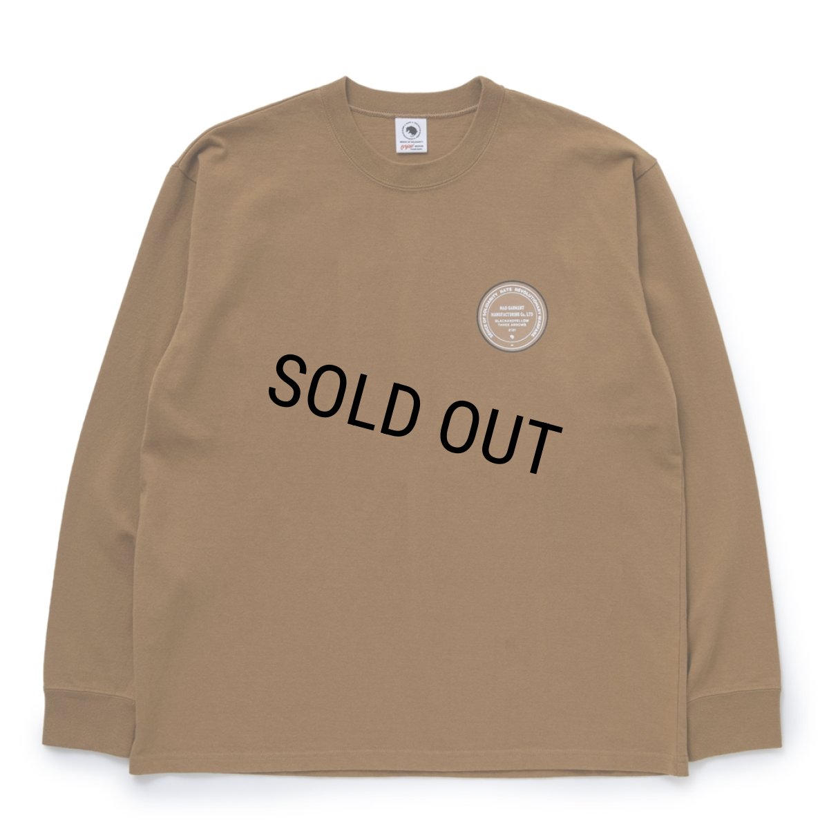 画像2: 【50%OFF】RATS/CIRCLE MGM LS TEE（BROWN）［プリント長袖T-23秋冬］ (2)