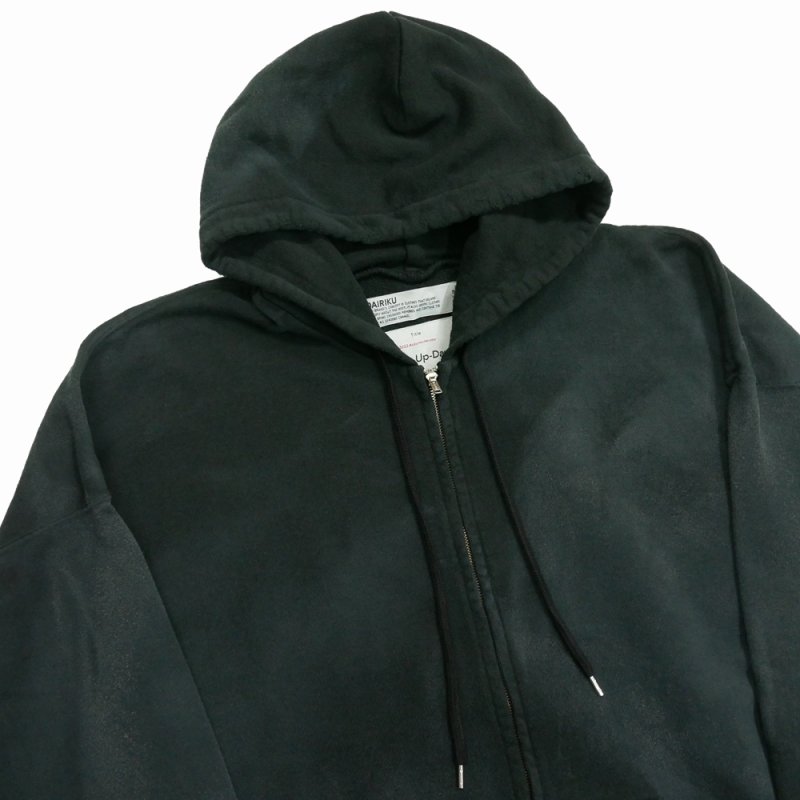 画像3: DAIRIKU/"Water-repellent" Vintage Wash Hoodie（Mud Black）［ジップアップフーディー-23秋冬］