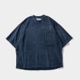 画像2: TIGHTBOOTH/STRAIGHT UP VELOUR T-SHIRT（Navy） 【30%OFF】［ベロアT-23秋冬］ (2)