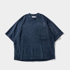 画像2: TIGHTBOOTH/STRAIGHT UP VELOUR T-SHIRT（Navy） 【30%OFF】［ベロアT-23秋冬］ (2)