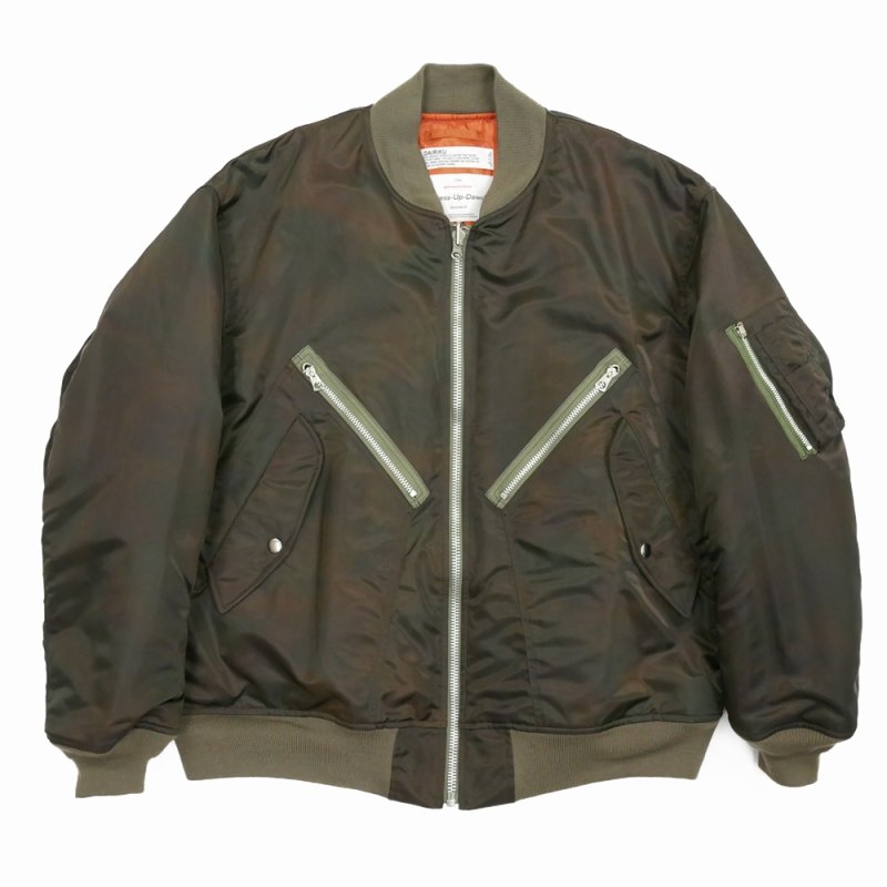 画像1: 【40%OFF】DAIRIKU/"Terri" Tiedye Flight Jacket（Khaki）［タイダイフライトJKT-23秋冬］