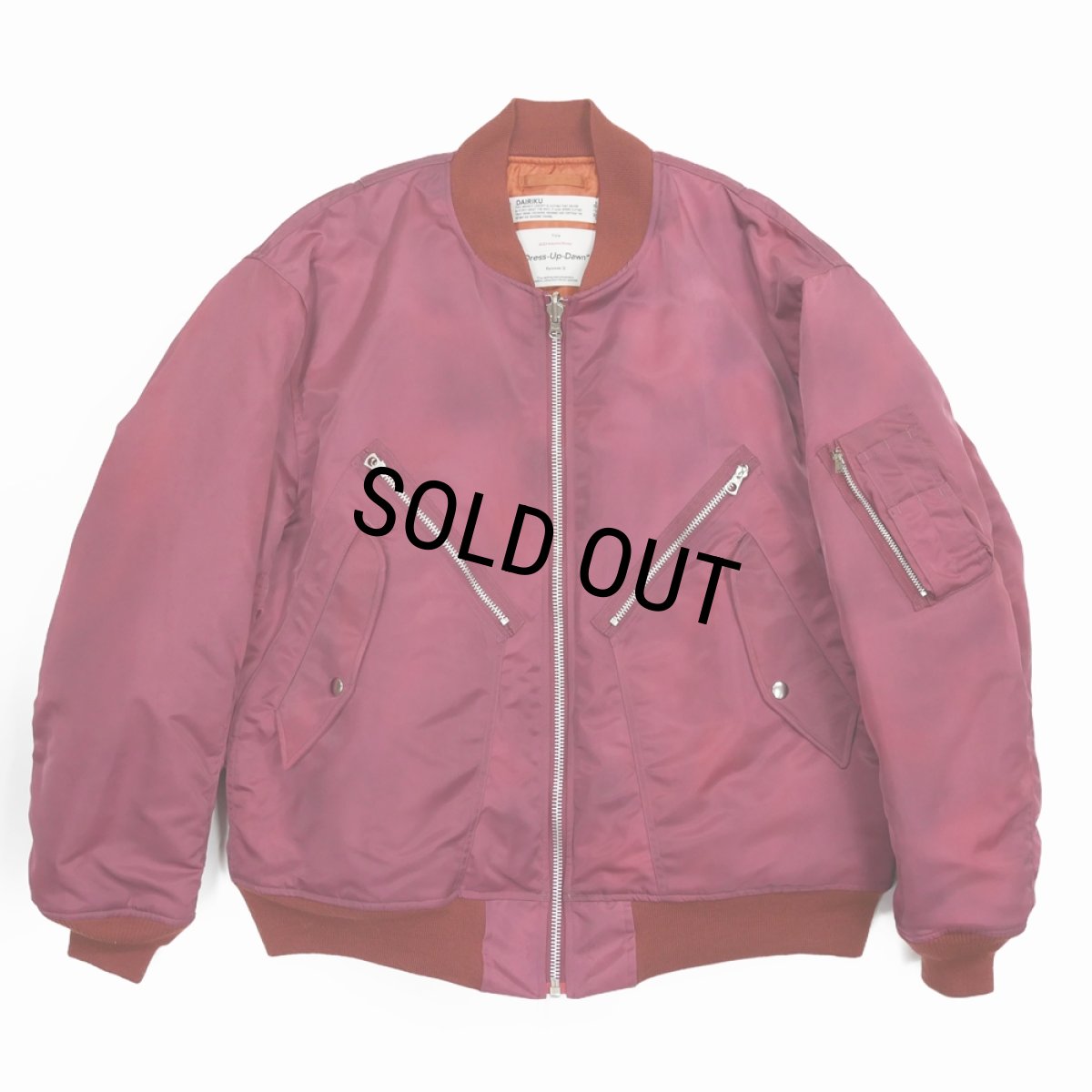 画像1: DAIRIKU/"Terri" Tiedye Flight Jacket（Dark Pink） 【40%OFF】［タイダイフライトJKT-23秋冬］ (1)