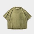 画像2: TIGHTBOOTH/STRAIGHT UP VELOUR T-SHIRT（Olive）［ベロアT-23秋冬］ (2)