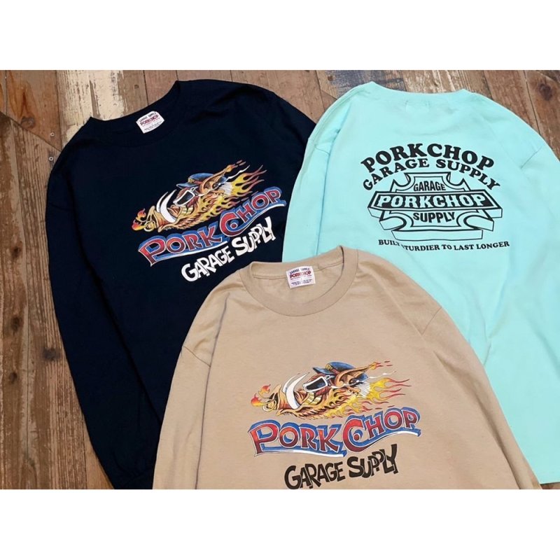 画像3: PORKCHOP/WILD PORK L/S TEE（CELADON）［プリント長袖T-23秋冬］