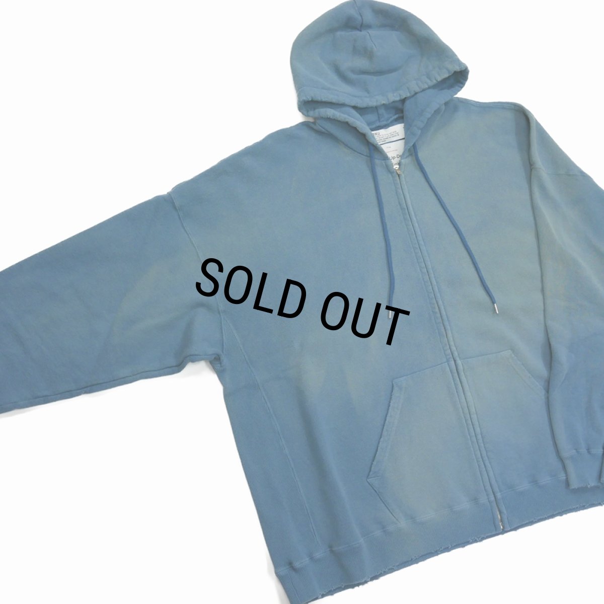 画像3: DAIRIKU/"Water-repellent" Vintage Wash Hoodie（Youth Blue） 【30%OFF】［ジップアップフーディー-23秋冬］ (3)