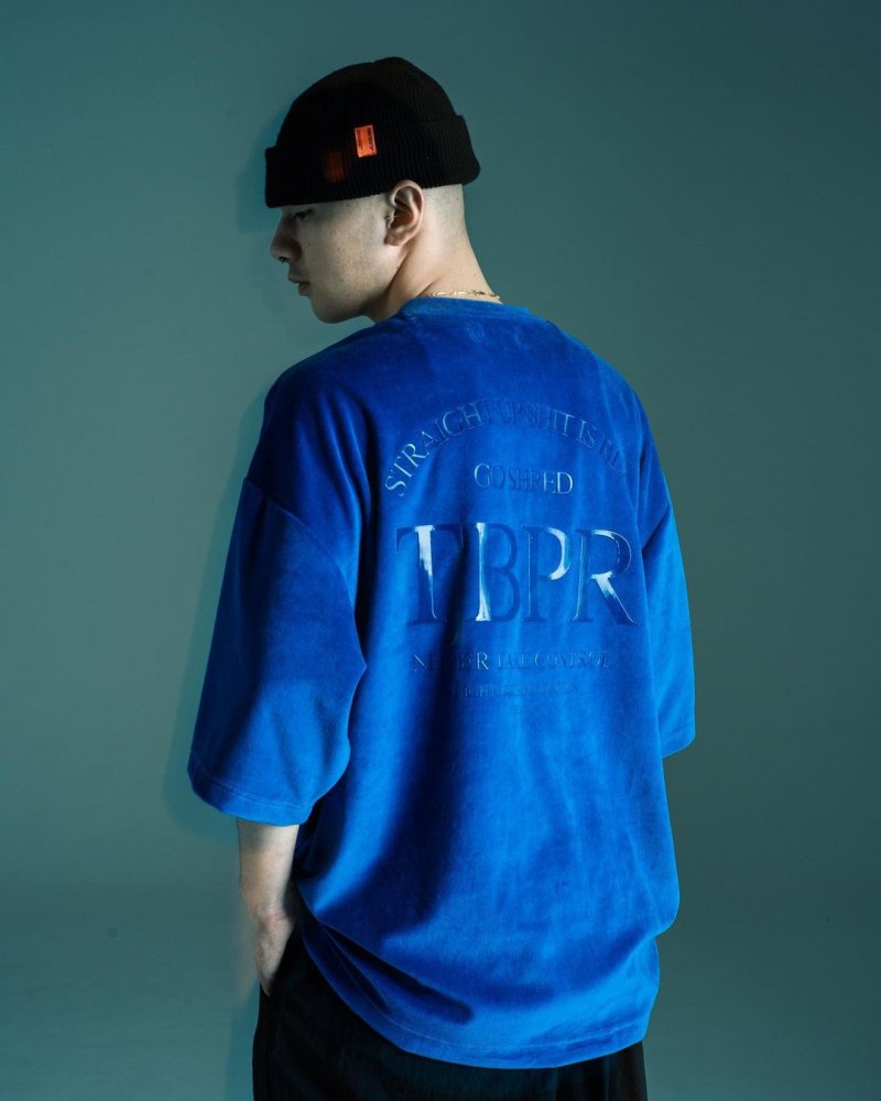 画像3: TIGHTBOOTH/STRAIGHT UP VELOUR T-SHIRT（Blue）［ベロアT-23秋冬］