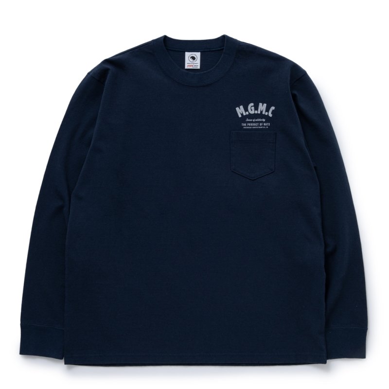 画像1: 【40%OFF】RATS/MGMC POCKET LS TEE（NAVY）［プリント長袖ポケT-23秋冬］
