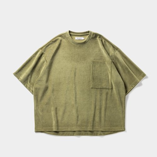 他の写真1: TIGHTBOOTH/STRAIGHT UP VELOUR T-SHIRT（Olive）［ベロアT-23秋冬］