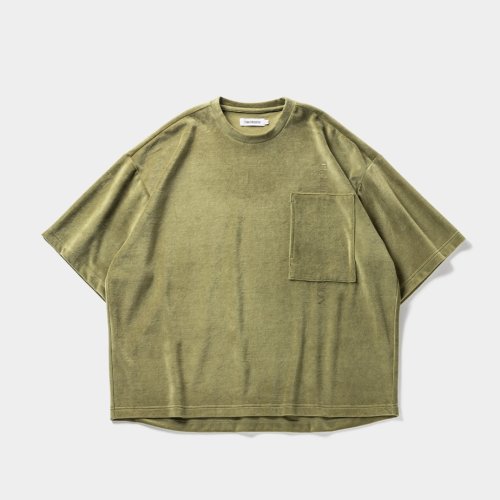 他の写真1: TIGHTBOOTH/STRAIGHT UP VELOUR T-SHIRT（Olive）［ベロアT-23秋冬］