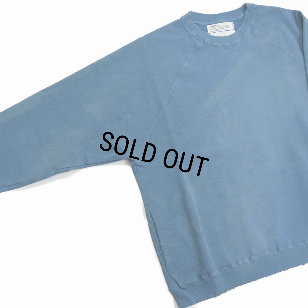 画像3: DAIRIKU/"Water-repellent" Vintage Wash Sweater（Youth Blue）［クルーネックスウェット-23秋冬］ (3)