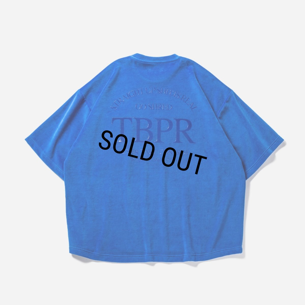 画像1: TIGHTBOOTH/STRAIGHT UP VELOUR T-SHIRT（Blue）［ベロアT-23秋冬］ (1)
