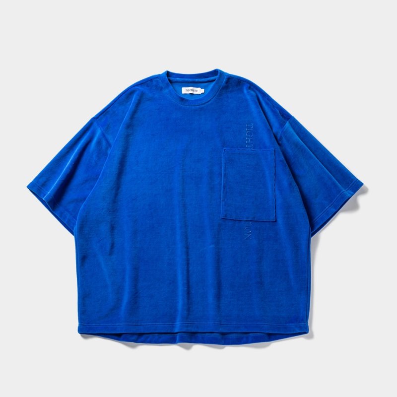 画像1: TIGHTBOOTH/STRAIGHT UP VELOUR T-SHIRT（Blue）［ベロアT-23秋冬］