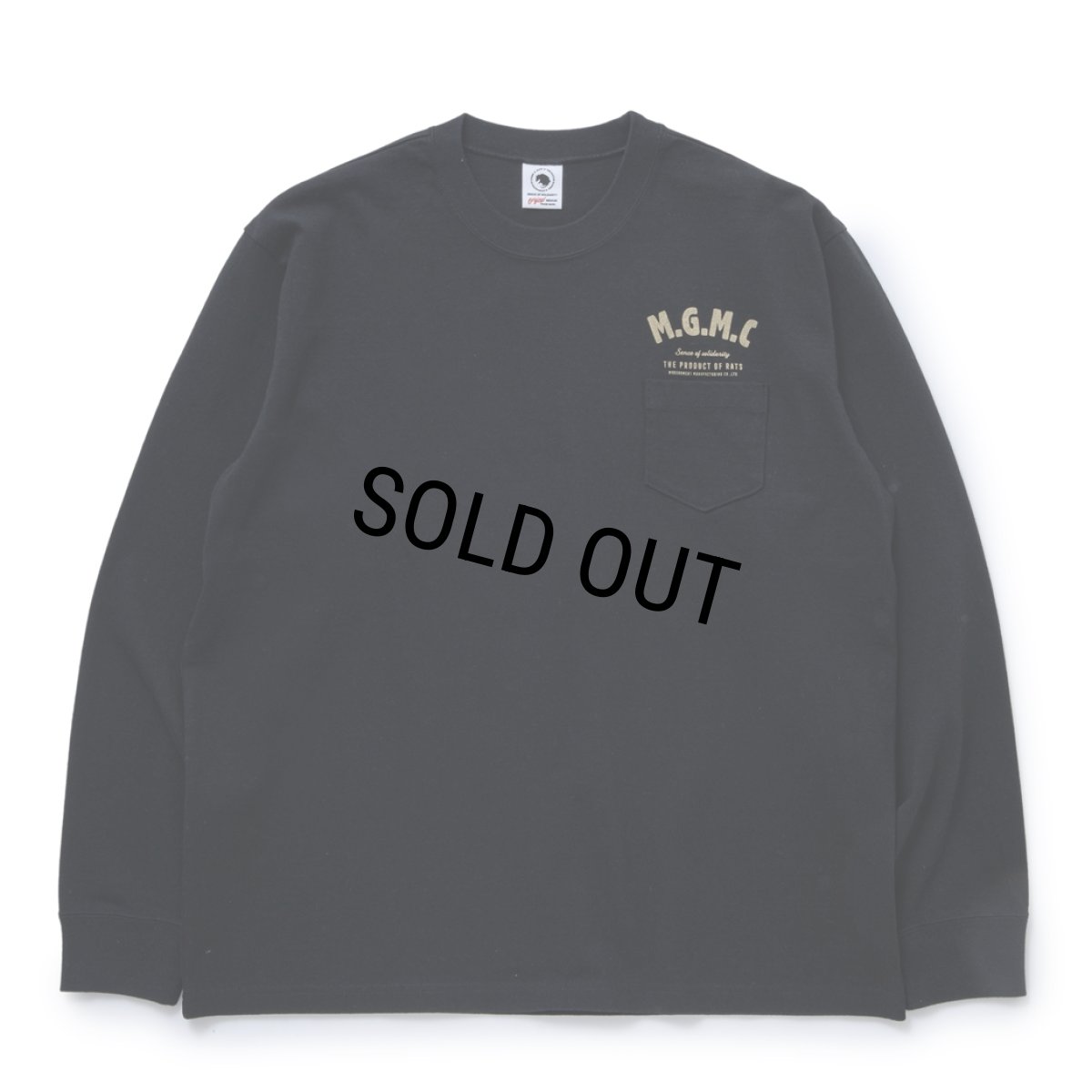 画像1: RATS/MGMC POCKET LS TEE（BLACK/GOLD）［プリント長袖ポケT-23秋冬］ (1)