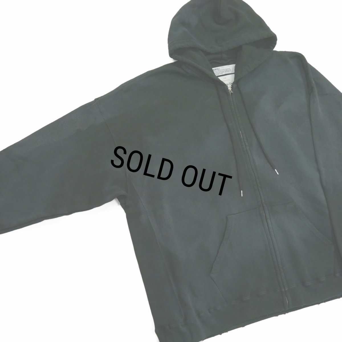 画像3: DAIRIKU/"Water-repellent" Vintage Wash Hoodie（Mud Black）［ジップアップフーディー-23秋冬］ (3)