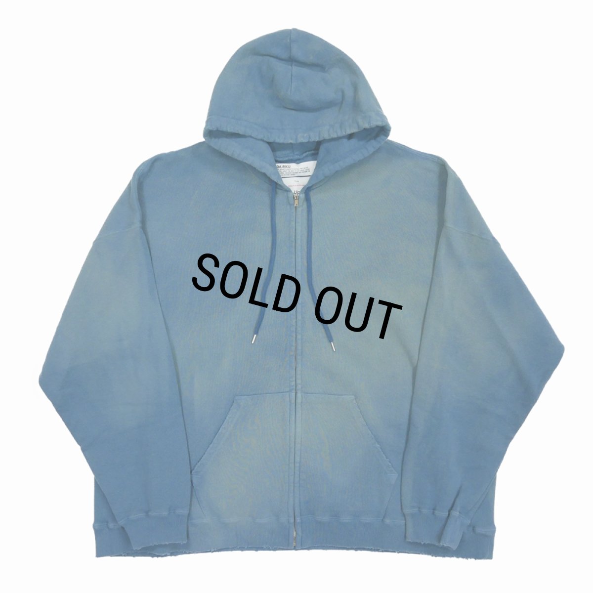 画像1: DAIRIKU/"Water-repellent" Vintage Wash Hoodie（Youth Blue） 【30%OFF】［ジップアップフーディー-23秋冬］ (1)