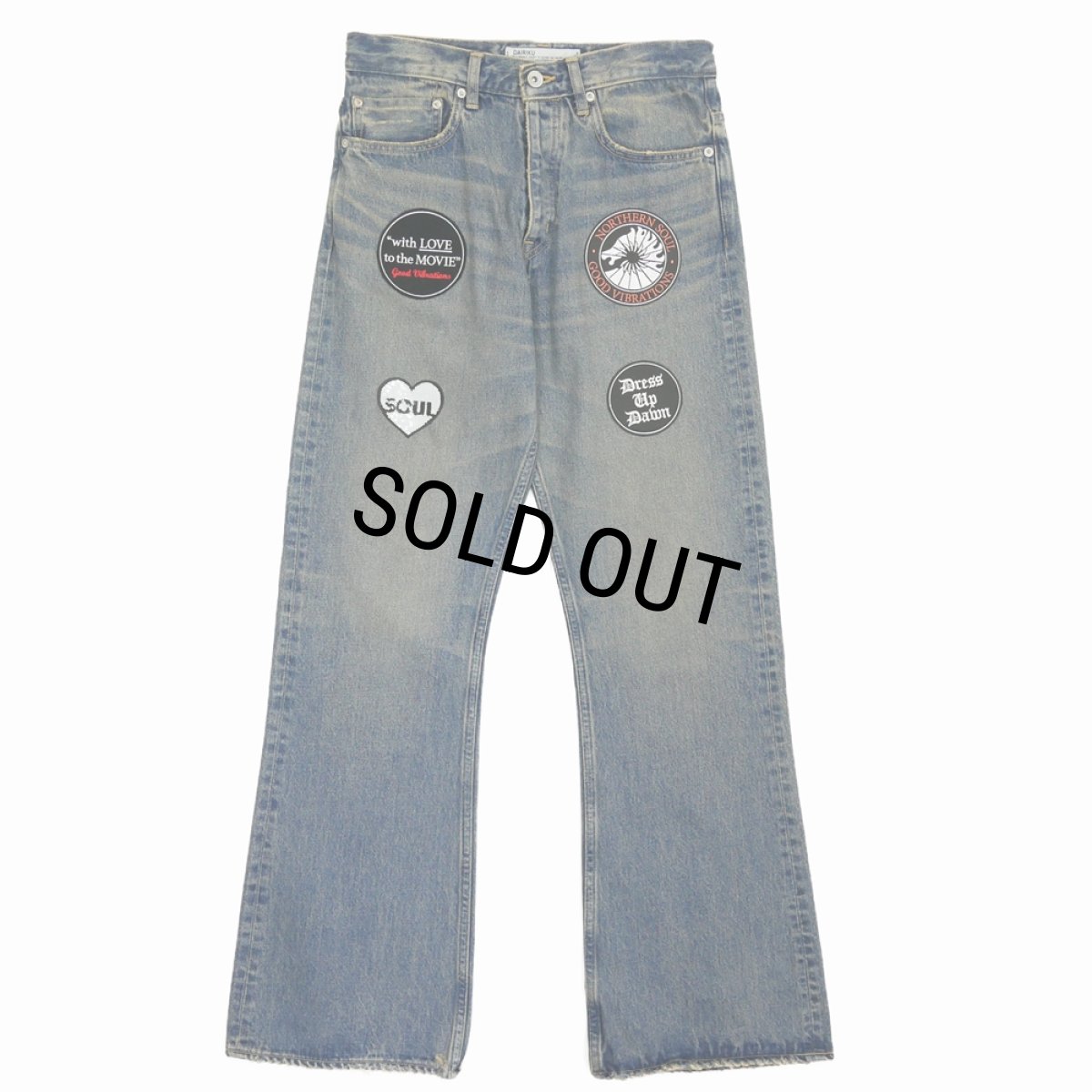 画像1: DAIRIKU/"Northern Soul" Flare Denim Pants（Mud Indigo） 【40%OFF】［"ノーザンソウル"フレアデニムパンツ-23秋冬］ (1)