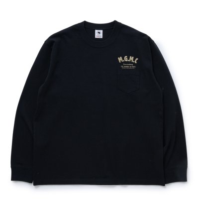 画像1: RATS/MGMC POCKET LS TEE（BLACK/GOLD）［プリント長袖ポケT-23秋冬］
