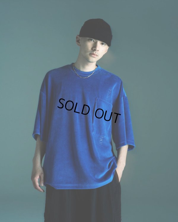 画像4: TIGHTBOOTH/STRAIGHT UP VELOUR T-SHIRT（Navy） 【30%OFF】［ベロアT-23秋冬］