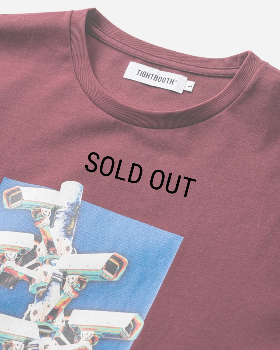 画像2: TIGHTBOOTH/SECURITY LEVEL ∞ T-SHIRT（Wine） 【30%OFF】［プリントT-23秋冬］ (2)