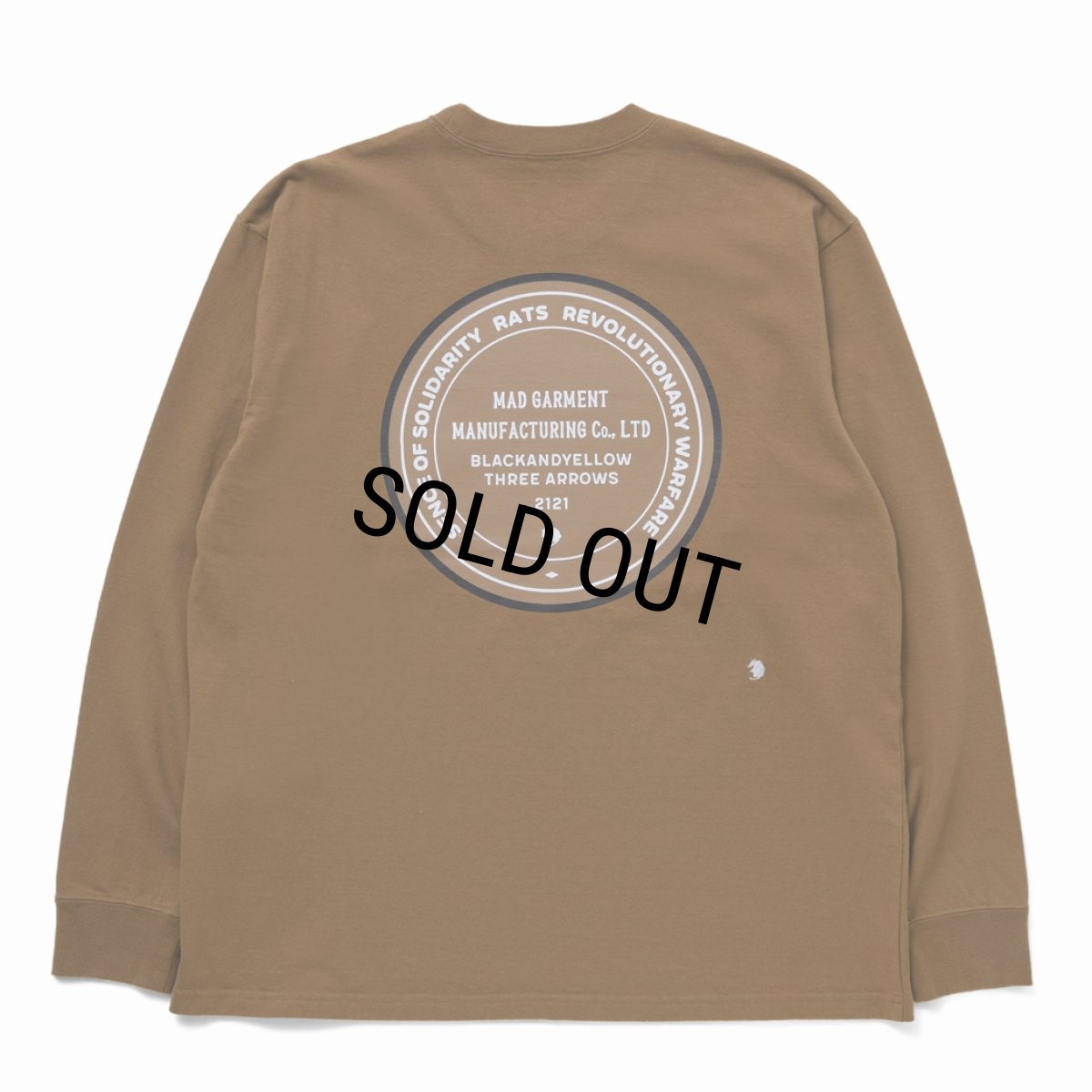画像1: 【50%OFF】RATS/CIRCLE MGM LS TEE（BROWN）［プリント長袖T-23秋冬］ (1)