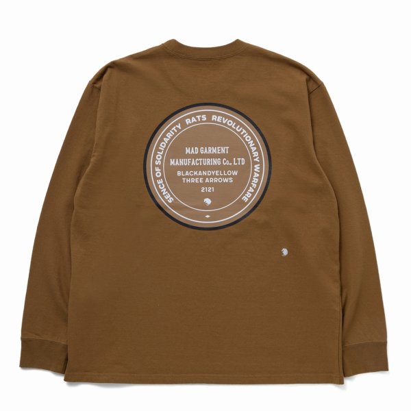 画像1: RATS/CIRCLE MGM LS TEE（BROWN）［プリント長袖T-23秋冬］