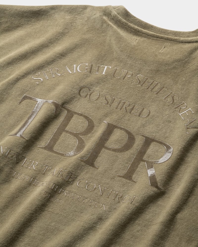 画像3: TIGHTBOOTH/STRAIGHT UP VELOUR T-SHIRT（Olive）［ベロアT-23秋冬］