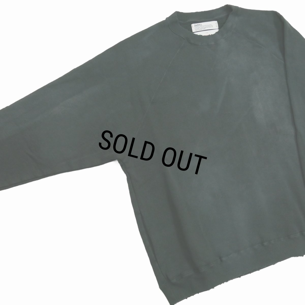 画像3: DAIRIKU/"Water-repellent" Vintage Wash Sweater（Mud Black）［クルーネックスウェット-23秋冬］ (3)