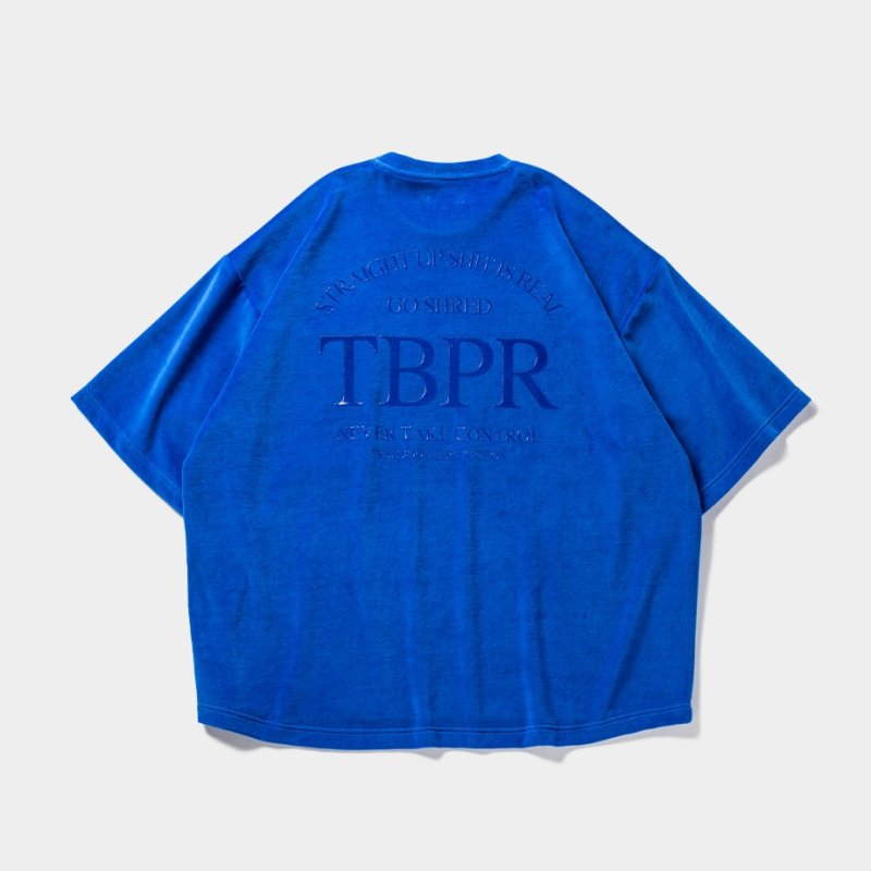 画像2: TIGHTBOOTH/STRAIGHT UP VELOUR T-SHIRT（Blue）［ベロアT-23秋冬］