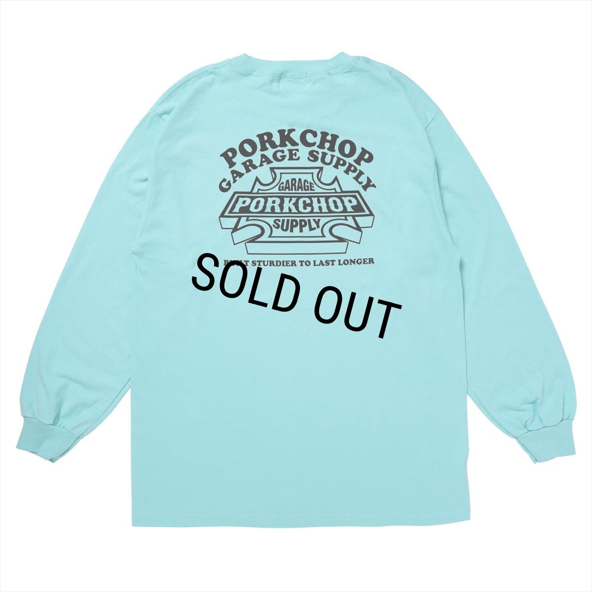 画像2: PORKCHOP/WILD PORK L/S TEE（CELADON）［プリント長袖T-23秋冬］ (2)