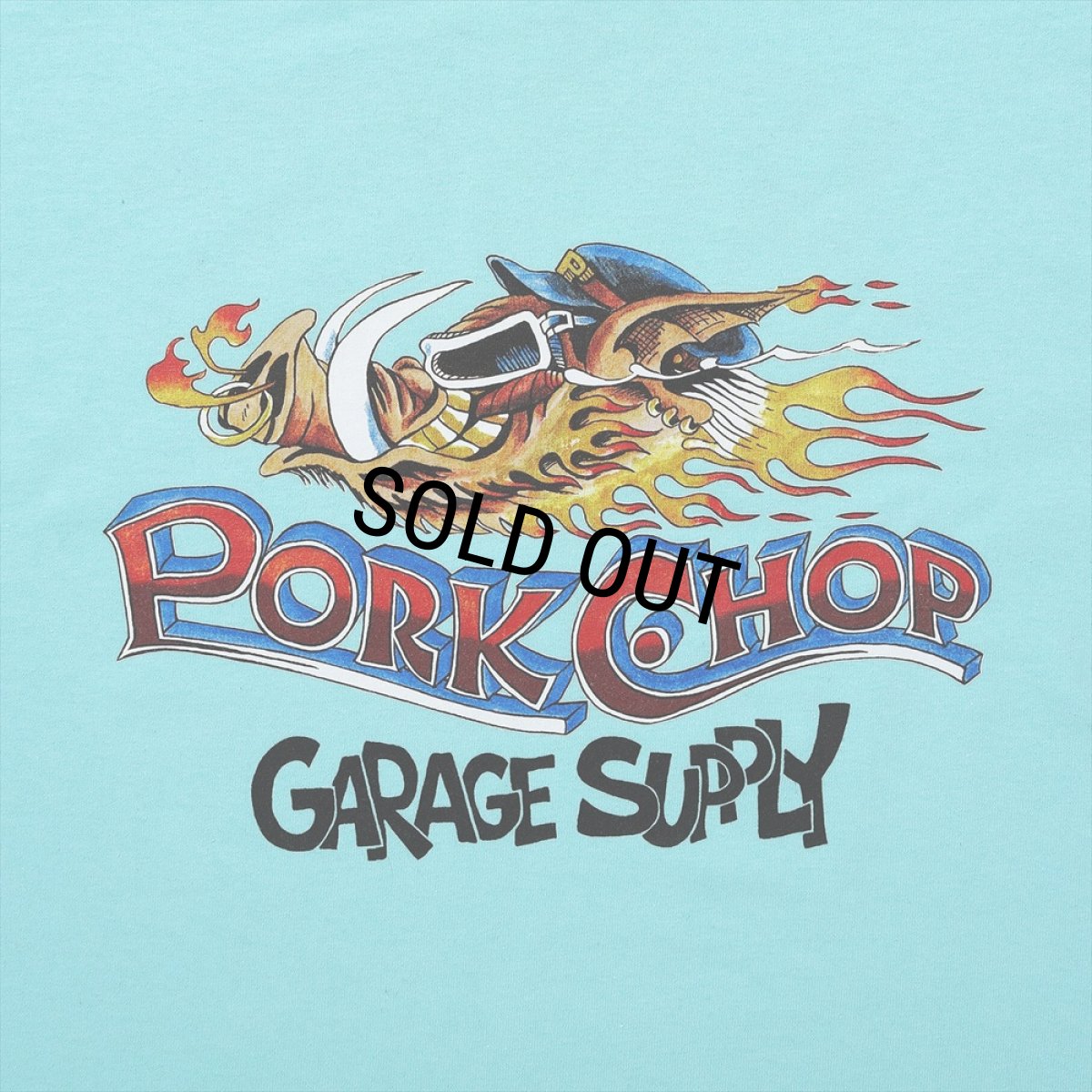 画像3: PORKCHOP/WILD PORK L/S TEE（CELADON）［プリント長袖T-23秋冬］ (3)