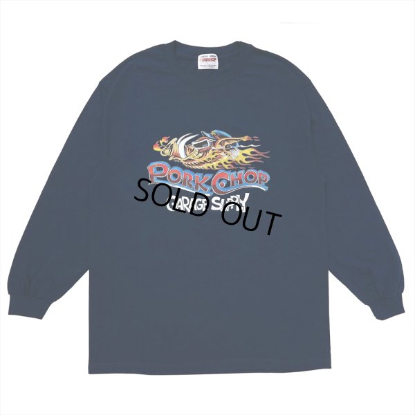 画像1: PORKCHOP/WILD PORK L/S TEE（NAVY）［プリント長袖T-23秋冬］