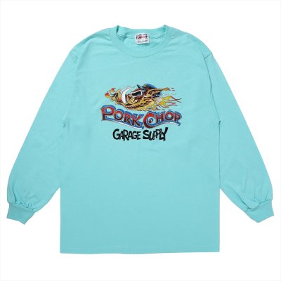 画像1: PORKCHOP/WILD PORK L/S TEE（CELADON）［プリント長袖T-23秋冬］